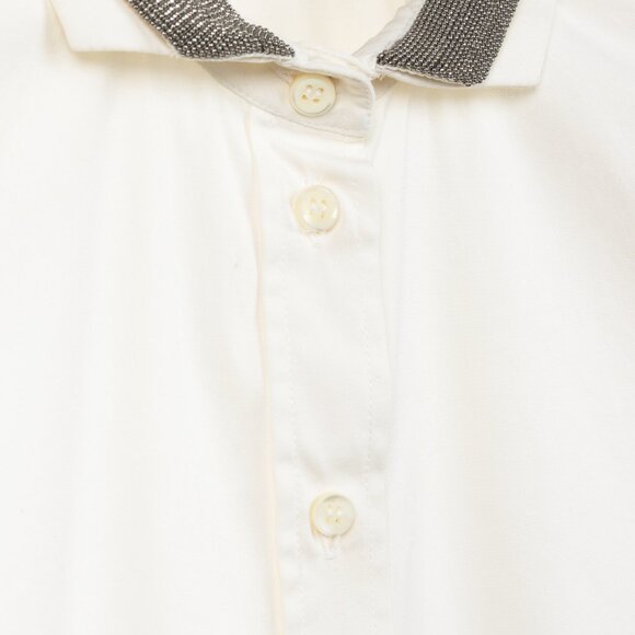 Brunello Cucinelli SS/17 Off-White Cotton Poplin Monili-Collar Shirt - Picture 7 of 13